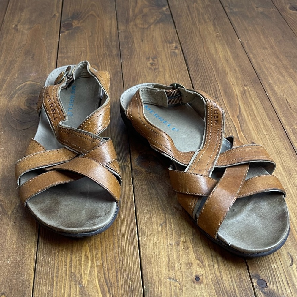 COPY - Merrell Bassoon Tan Womens leather sandals size 7